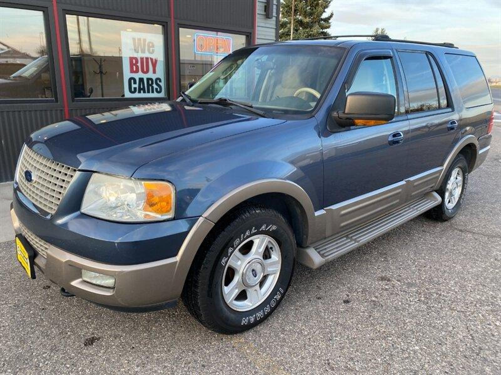 2003 Blue Ford Expedition Eddie Bauer (1FMFU18L13L) with an Triton 5.4L V8 260hp 350ft. lbs. engine, Automatic transmission, located at 842 E South Street, Powell, WY, 82435, (307) 754-7289, 44.752300, -108.746933 - Photo #0