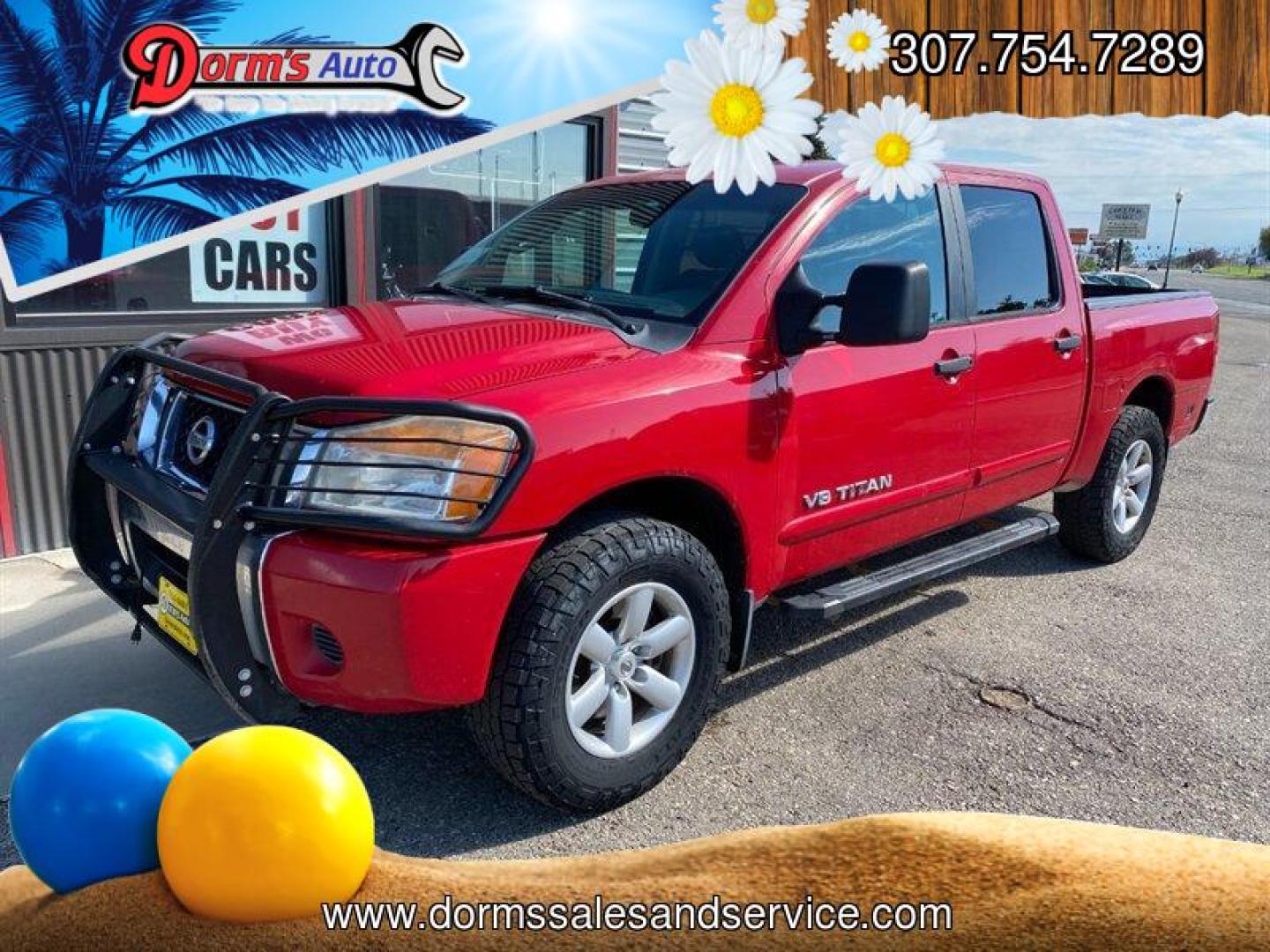 2010 Red Alert Nissan Titan SE (1N6AA0EC2AN) with an 5.6L V8 317hp 385ft. lbs. engine, Automatic transmission, located at 842 E South Street, Powell, WY, 82435, (307) 754-7289, 44.752300, -108.746933 - Photo#0