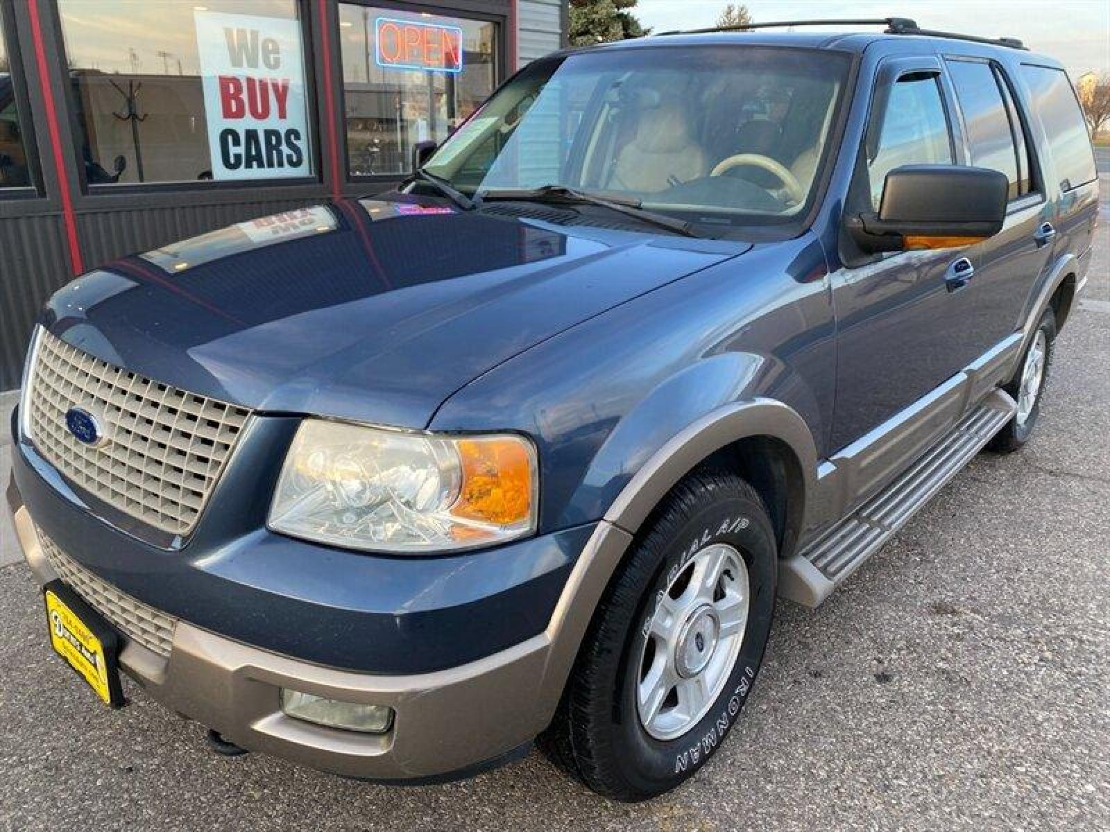 2003 Blue Ford Expedition Eddie Bauer (1FMFU18L13L) with an Triton 5.4L V8 260hp 350ft. lbs. engine, Automatic transmission, located at 842 E South Street, Powell, WY, 82435, (307) 754-7289, 44.752300, -108.746933 - Photo #1